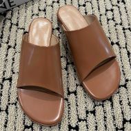 Bottega Veneta Atomic Slides Women Patent Leather Coffee