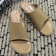 Bottega Veneta Atomic Slides Women Patent Leather Khaki