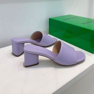 Bottega Veneta Band Thick-Heeled Slides Women Calfskin Purple