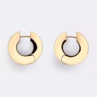 Bottega Veneta Bolt Hoop Earrings In Metal Gold