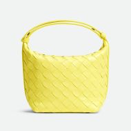 Bottega Veneta Candy Wallace Shoulder Bag Intreccio Nappa Lambskin Yellow