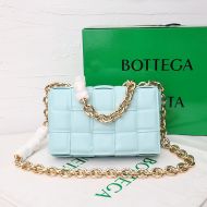 Bottega Veneta Chain Cassette Crossbody Bag Intreccio Lambskin Sky Blue