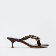 Bottega Veneta Dot Chain-braided Heeled Slides Women Lambskin Coffee