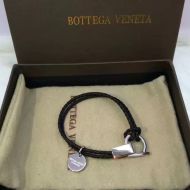 Bottega Veneta Double Braid Bracelet Lambskin with Buckle Black