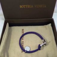 Bottega Veneta Double Braid Bracelet Lambskin with Buckle Purple