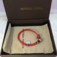 Bottega Veneta Double Braid Bracelet Lambskin with Buckle Red