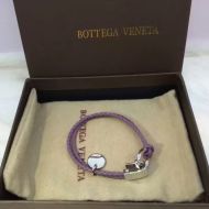 Bottega Veneta Double Braid Bracelet Lambskin with Buckle Violet