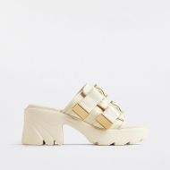 Bottega Veneta Flash Platform Heeled Slides Women Rubber with Fabric Buckle Beige