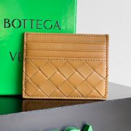 Bottega Veneta Intreccio Credit Card Case Lambskin Brown