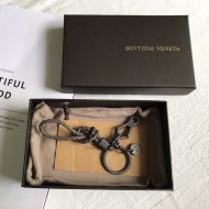 Bottega Veneta Intreccio Wristlet Key Ring Lambskin Taupe