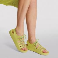 Bottega Veneta Jelly Sandals Women Rubber with Lace-Up Lime