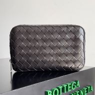 Bottega Veneta Large Intreccio Organizer Clutch Calfskin Coffee