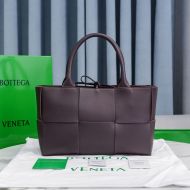 Bottega Veneta Medium Arco Tote Intreccio Calfskin and Suede Purple