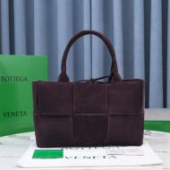 Bottega Veneta Medium Arco Tote Intreccio Suede Purple