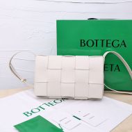 Bottega Veneta Medium Cassette Crossbody Bag Intreccio Calfskin Beige