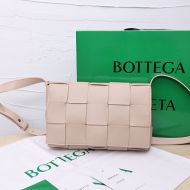 Bottega Veneta Medium Cassette Crossbody Bag Intreccio Calfskin Cherry