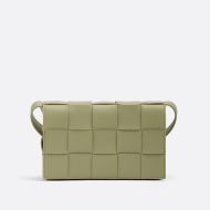 Bottega Veneta Medium Cassette Crossbody Bag Intreccio Calfskin Olive