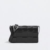 Bottega Veneta Medium Cassette Crossbody Bag Intreccio Smooth Calfskin Black