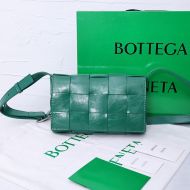 Bottega Veneta Medium Cassette Crossbody Bag Intreccio Smooth Calfskin Military Green