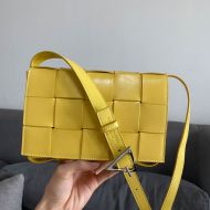 Bottega Veneta Medium Cassette Crossbody Bag Intreccio Smooth Calfskin Yellow