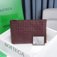 Bottega Veneta Medium Pouch Intreccio Lambskin Burgundy