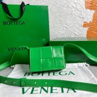 Bottega Veneta Mini Candy Cassette Crossbody Bag Intreccio Smooth Calfskin Green