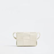 Bottega Veneta Mini Candy Cassette Crossbody Bag Intreccio Smooth Calfskin White