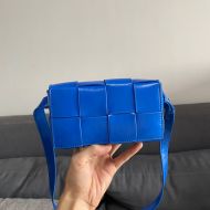 Bottega Veneta Mini Cassette Belt Bag Intreccio Smooth Calfskin Blue