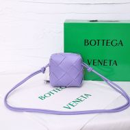 Bottega Veneta Mini Cassette Camera Bag Intreccio Calfskin Purple