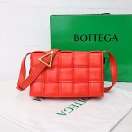 Bottega Veneta Padded Cassette Crossbody Bag Intreccio Smooth Calfskin Red