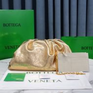 Bottega Veneta Pouch Calfskin Gold/White