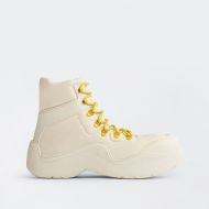 Bottega Veneta Puddle Bomber Boots Unisex Nylon and Rubber White/Lemon