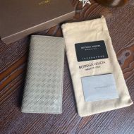 Bottega Veneta Slim Long Wallet with Coin Purse Intreccio Lambskin Apricot