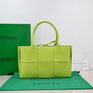 Bottega Veneta Small Arco Tote Intreccio Lambskin Lemon/Green