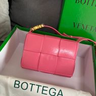 Bottega Veneta Small Candy Cassette Crossbody Bag Intreccio Smooth Calfskin Pink