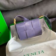 Bottega Veneta Small Candy Cassette Crossbody Bag Intreccio Smooth Calfskin Purple