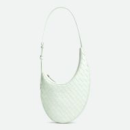 Bottega Veneta Small Drop Shoulder Bag Intreccio Lambskin White