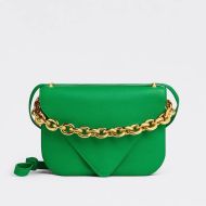 Bottega Veneta Small Mount Chain Envelope Bag Grained Calfskin Green