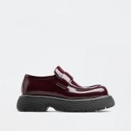 Bottega Veneta Swell Loafers Unisex Shiny Calfskin Burgundy