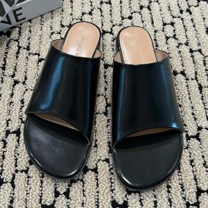 Bottega Veneta Atomic Slides Women Patent Leather Black