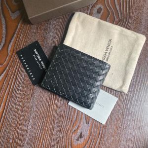 Bottega Veneta Bifold Wallet Intreccio Lambskin Navy Blue