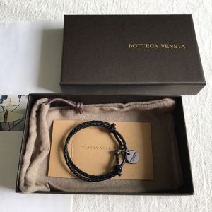 Bottega Veneta Double Band Bracelet Intrecciato Lambskin Black