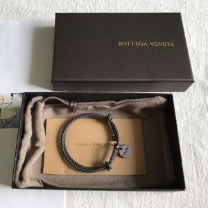 Bottega Veneta Double Band Bracelet Intrecciato Lambskin Grey