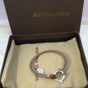 Bottega Veneta Double Braid Bracelet Lambskin with Buckle Apricot