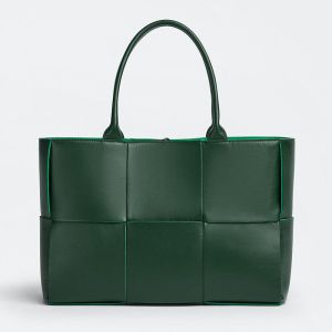 Bottega Veneta Medium Arco Tote Intreccio Lambskin Green