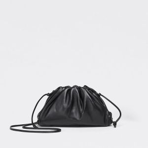 Bottega Veneta Mini Pouch with Strap Calfskin Black