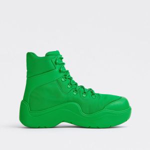 Bottega Veneta Puddle Bomber Boots Unisex Nylon and Rubber Green